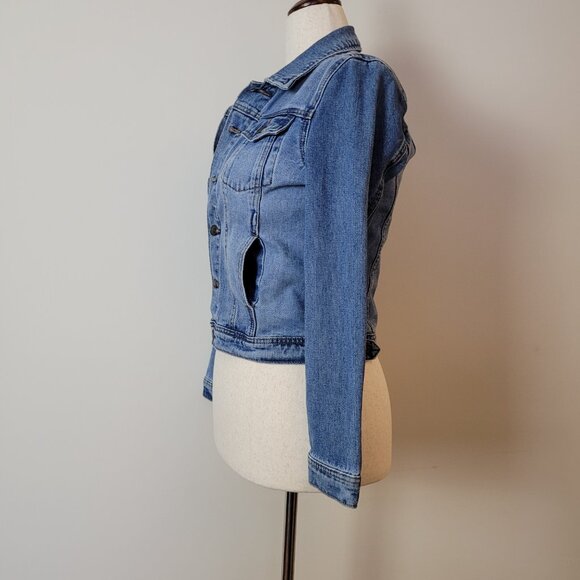 Vintage Satin Doll Jean Jacket womens S blue light/medium crop Y2K 90s 00s retro - Picture 7 of 17
